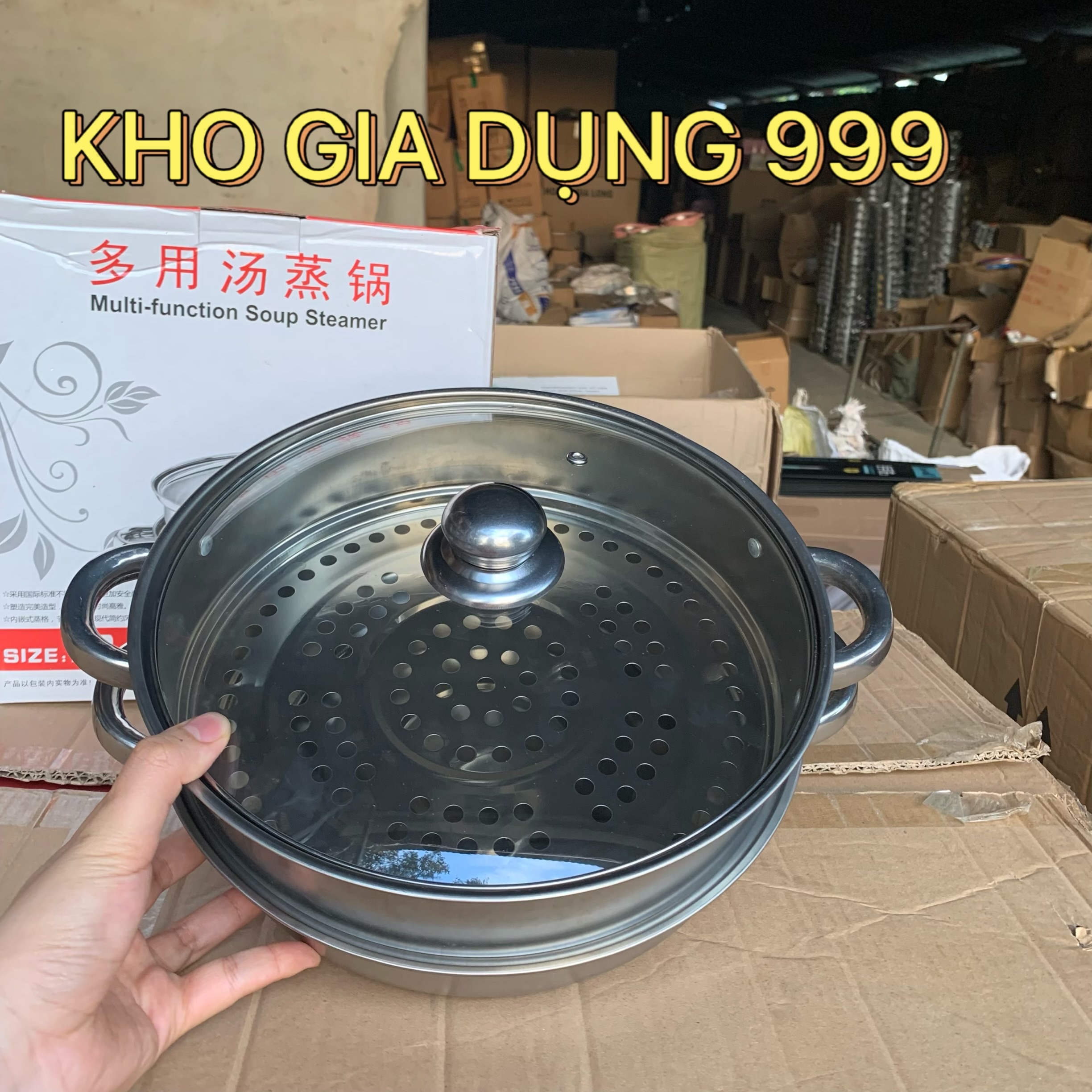 NỒI HẤP INOX 2 TẦNG SIZE 28CM - VỪA LÀ NỒI HẤP VỪA LÀ NỒI LẨU ĐƯỢC LUÔN PHÙ HỢP VỚI BẾP GA, BẾP ĐIỆN, BẾP TỪ