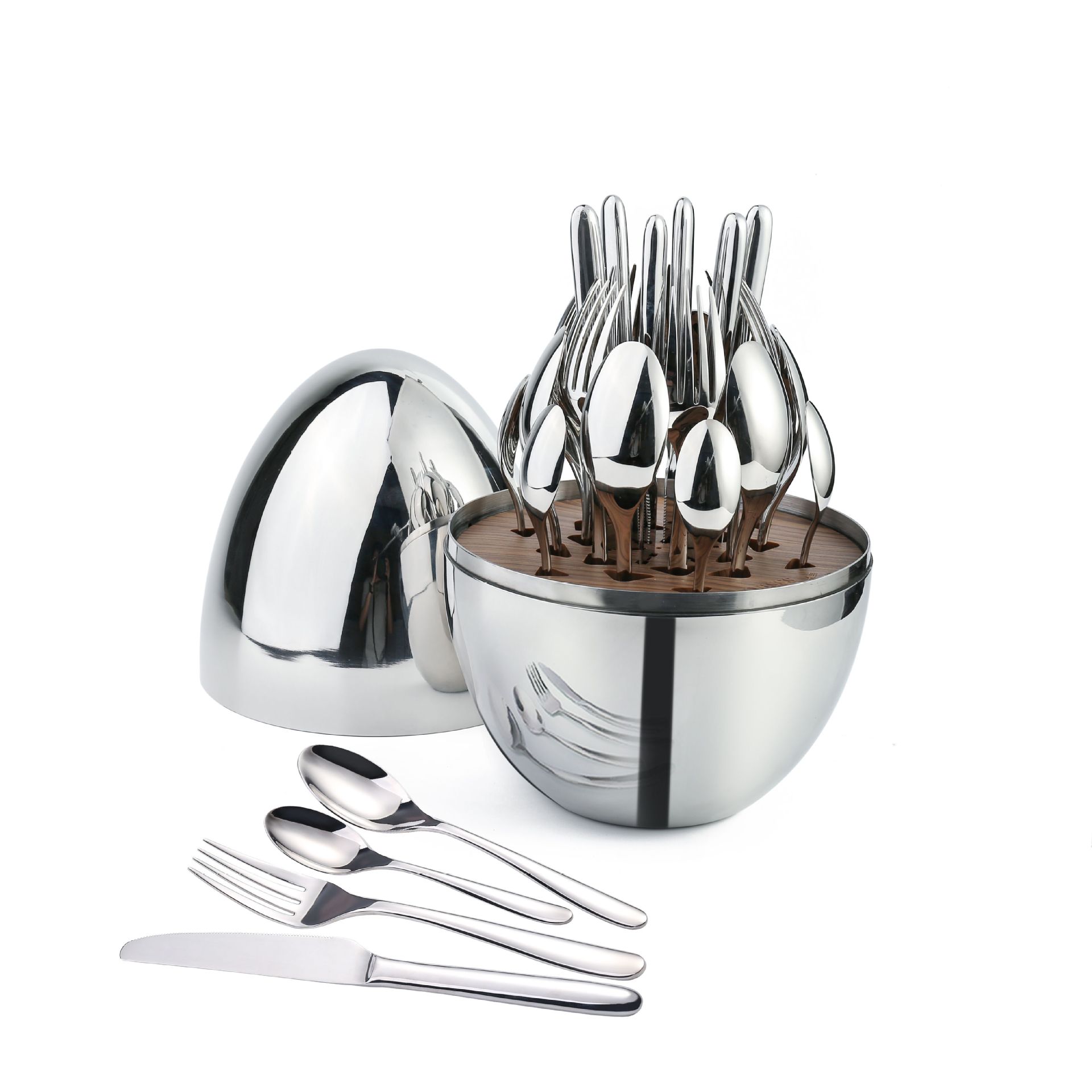 Set trứng đựng 24 muỗng nĩa dao