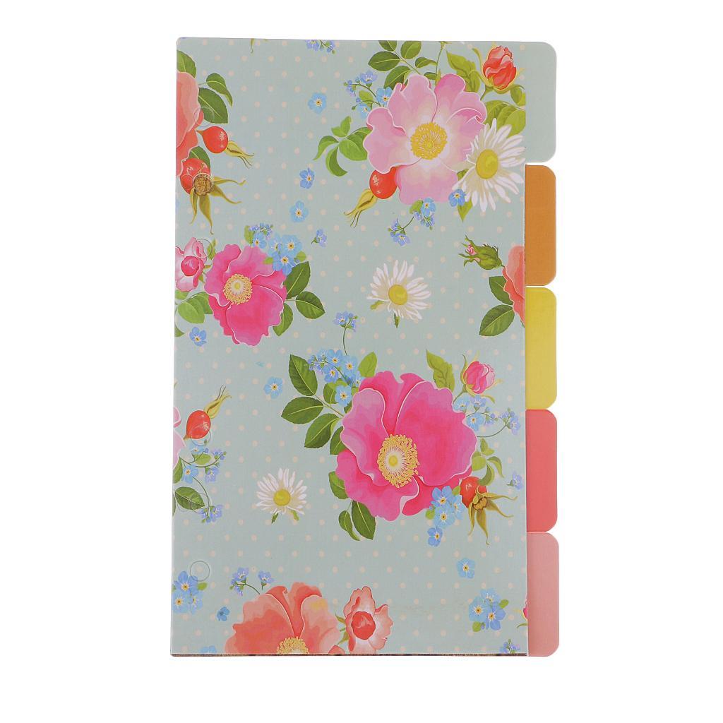 5 Pieces Colorful 6 Holes Memo Paper Indexing Dividers Sheets For Journal Note Book Diary Cardstock