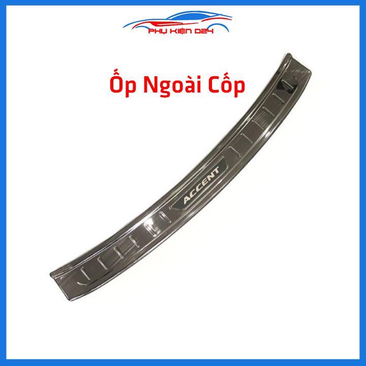 Ốp chống trầy cốp Accent 2021-2022 thép không gỉ vân Titan chống trầy bảo vệ xe