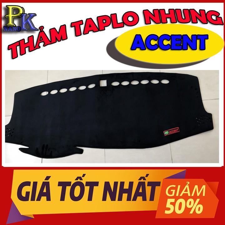 Thảm chống nóng taplo Accent 2010 -2021 Bằng nhung mịn 3 lớp & da carbon , Da carbon vân gỗ đủ các đời xe