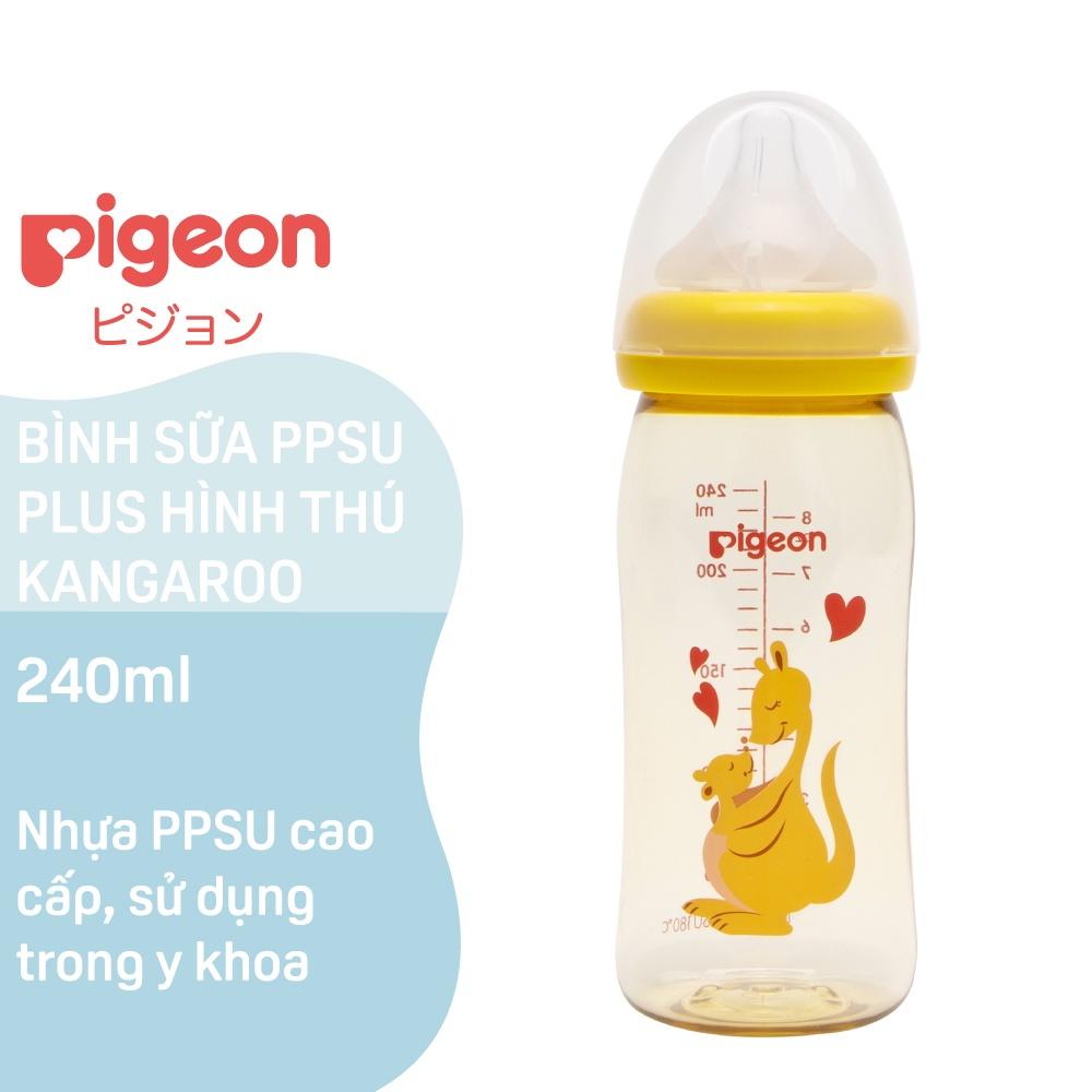 Bình Sữa PPSU Plus Pigeon Hình Thú Kangaroo 160ml/240ml