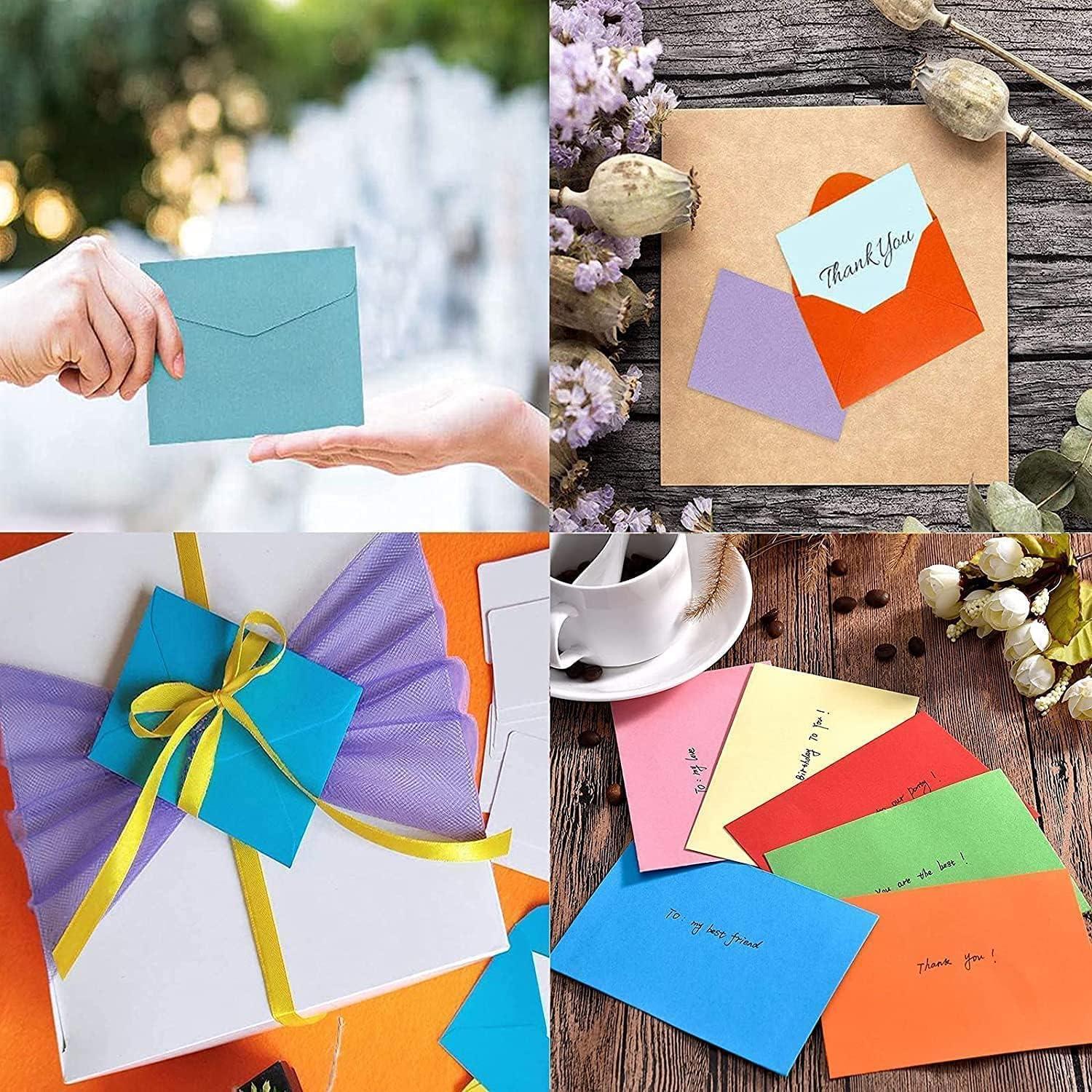 Phong bì trang trí nội thất, Phong bì nhỏ C6, 100 chiếc phong bì nhỏ nhiều màu cho thiệp cưới, đồ dùng cho tiệc sinh nhật, 16 x 11 cm