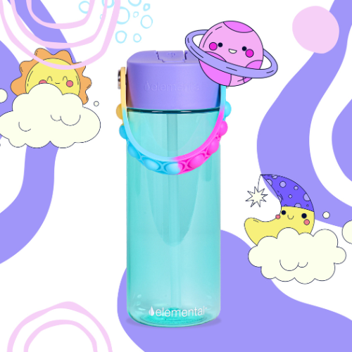 [Elemental chính hãng - Thương hiệu Mỹ] Bình nước Elemental Tritan 530ml - dây đeo Pop Fidget, an toàn sức khỏe