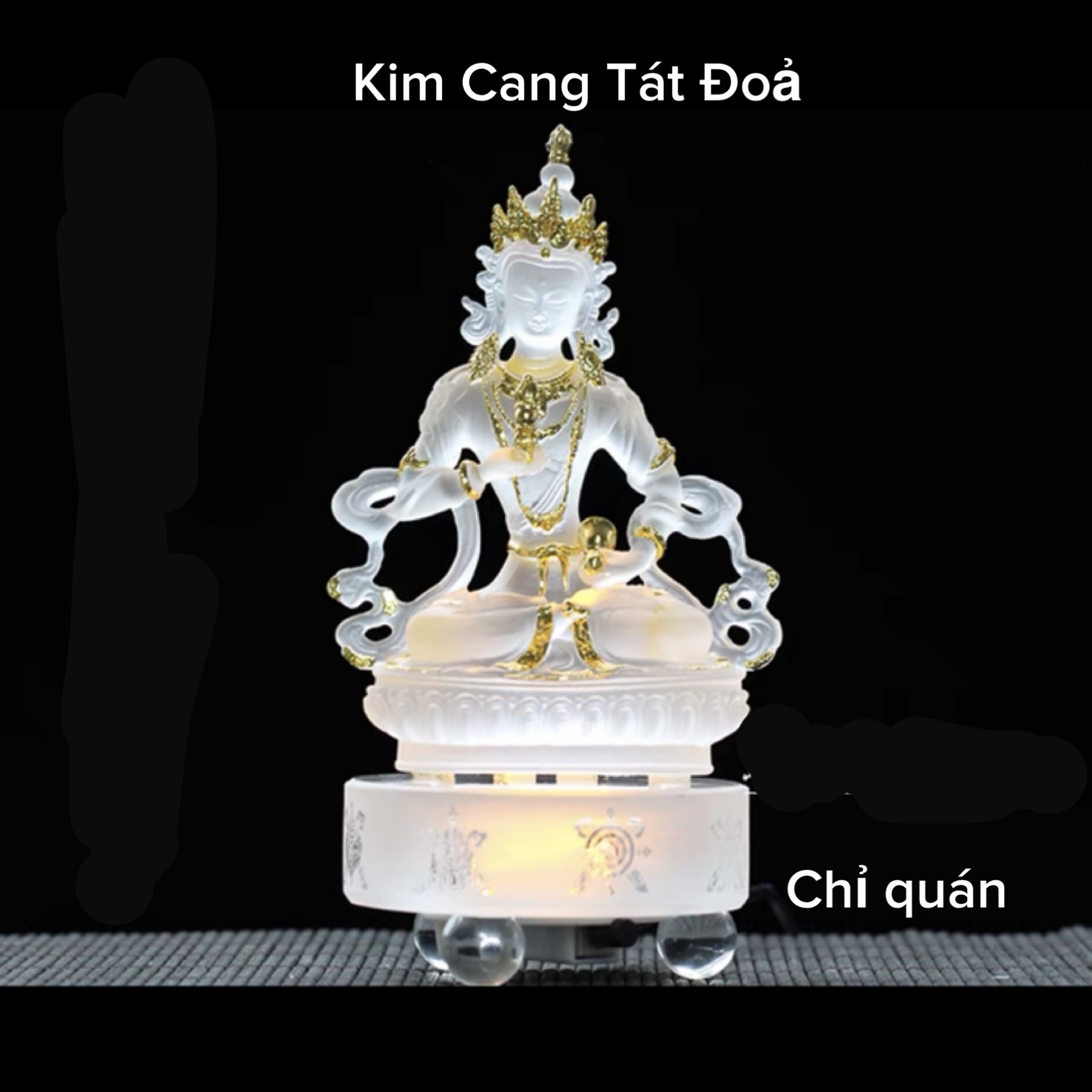 Tôn tượng Kim Cang Tát Đoả bằng đá liuli mạ vàng