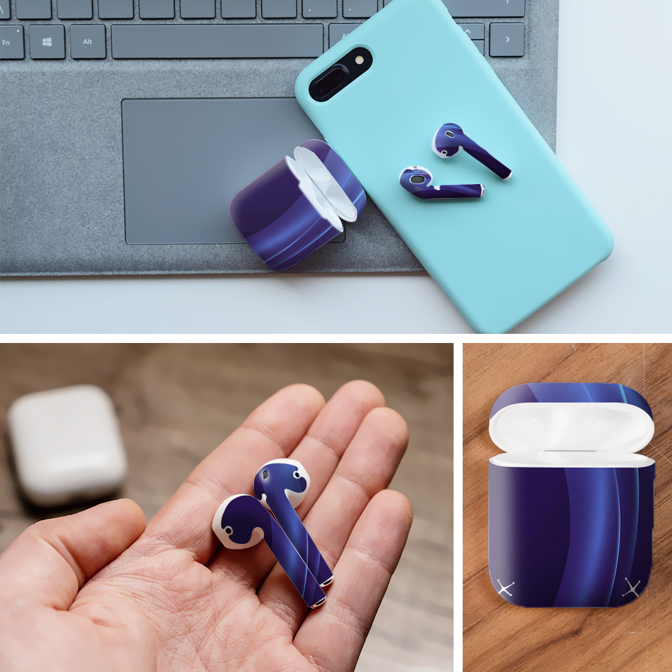 Miếng dán skin chống bẩn cho tai nghe AirPods in hình thiết kế - atk296 (bản không dây 1 và 2)