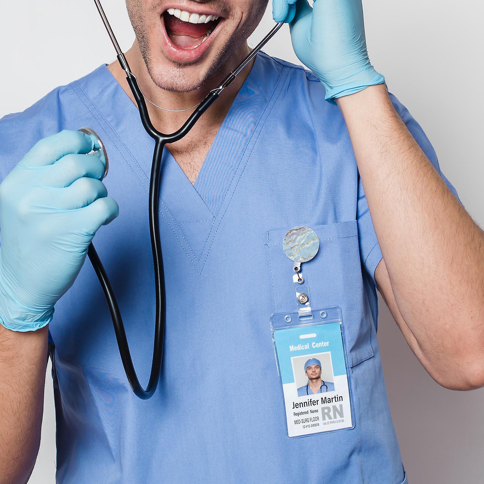 4 PCS có thể thu vào BADGE BADGE CLIP Chủ trang trí cho thẻ tên ID, nhân viên văn phòng, y tá bác sĩ