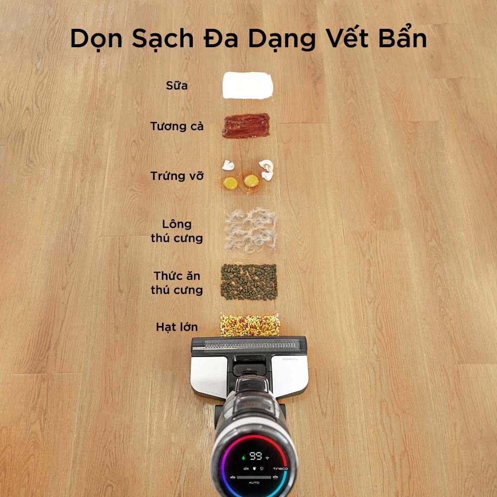 Máy Hút Bụi Lau Sàn Tineco Floor One S3 Thương Hiệu Mỹ - Tự Giặt Giẻ Có Kết Nối App Lực Hút 12.000 Pa Công Suất 220 W - Hàng Chính Hãng