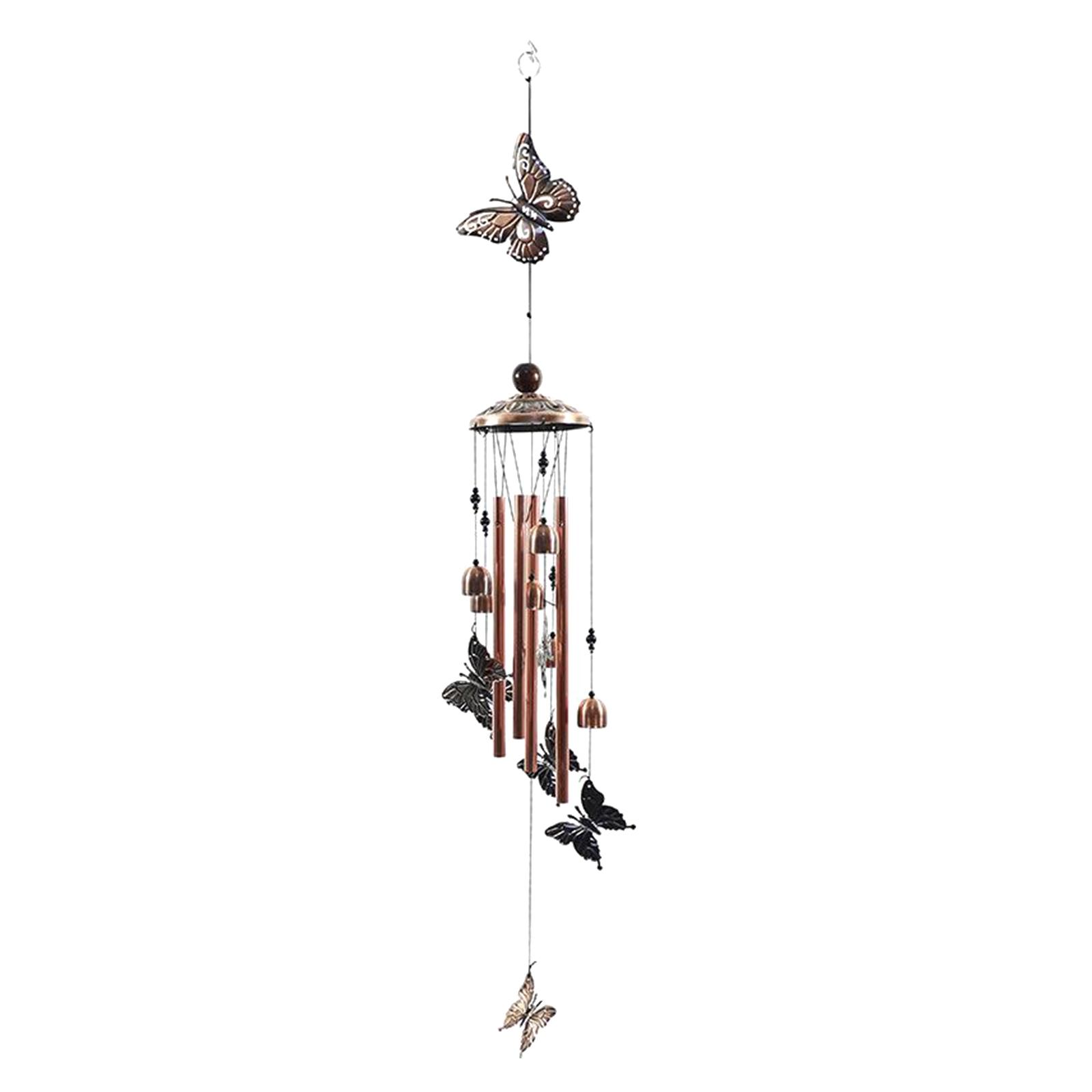Outdoor Hanging Wind Chime Butterfly Wind Chime Bells 4 Tube Decorative