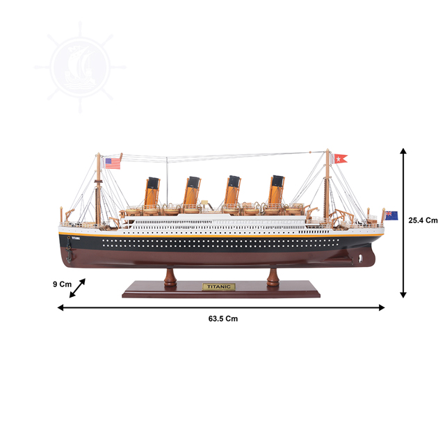 Du Thuyền Titanic Painted Bằng Gỗ Dùng Để Trưng Bày Trang Trí Dài 63 Cm