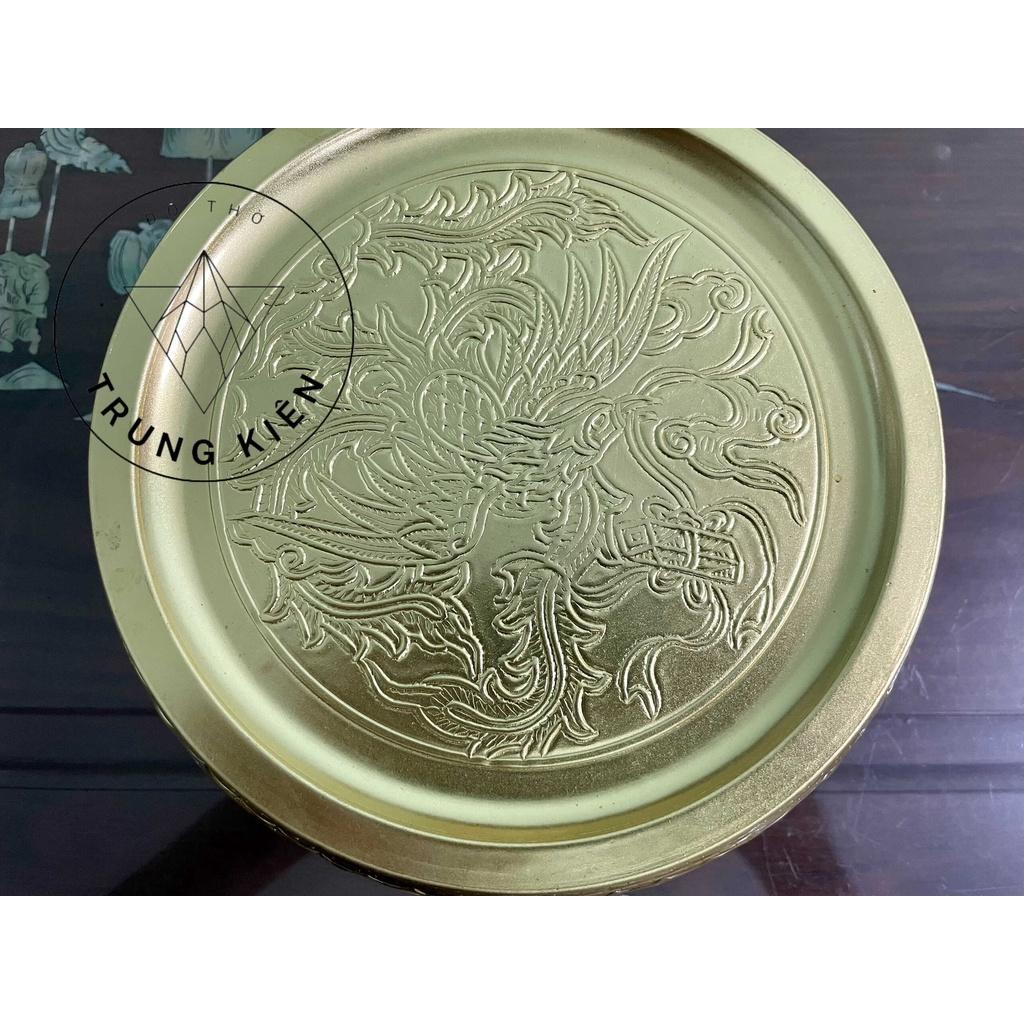 Cơi Hoa Văn Đựng Trầu Bằng Đồng Màu Vàng - Âu Trầu Bằng Đồng