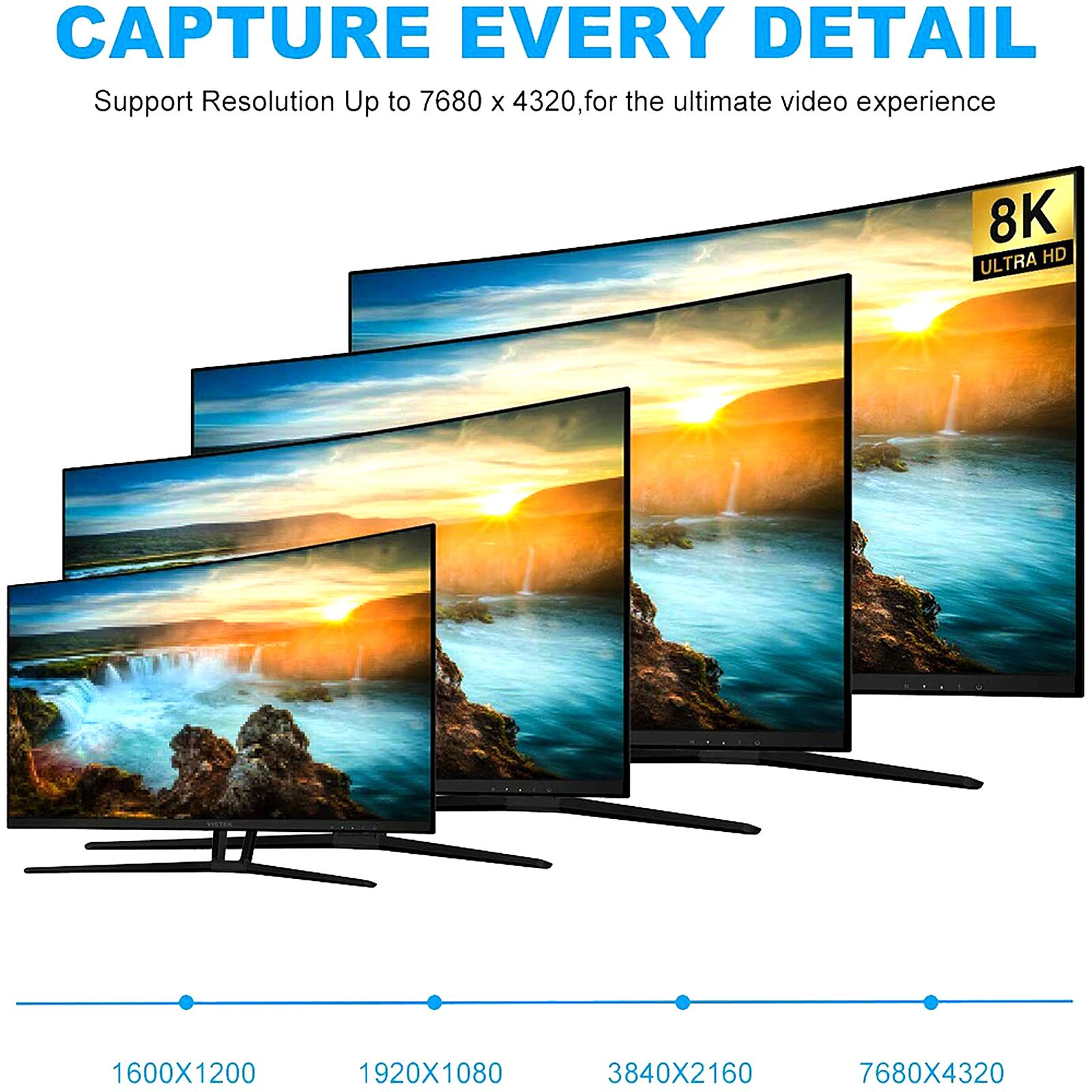 Portable USB C to DisplayPort 1.4 Adapter Converter 8K 60Hz for Pro