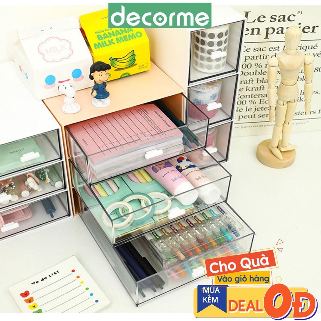 Tủ đựng bút kệ để bút nhiều ngăn trong suốt trang trí bàn học Desk Decor DecorMe