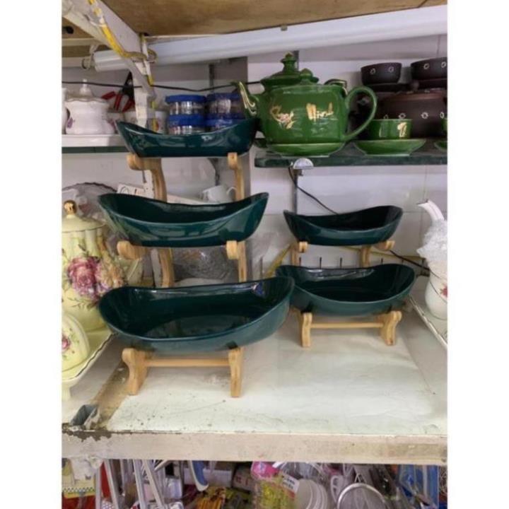 Khay hoa quả, bánh kẹo đế gỗ 2 tầng, 3 tầng