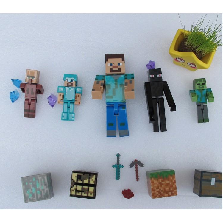 Combo mô hình steve minecraft dễ thương - món quà tuyệt vời cho các fan minecraft