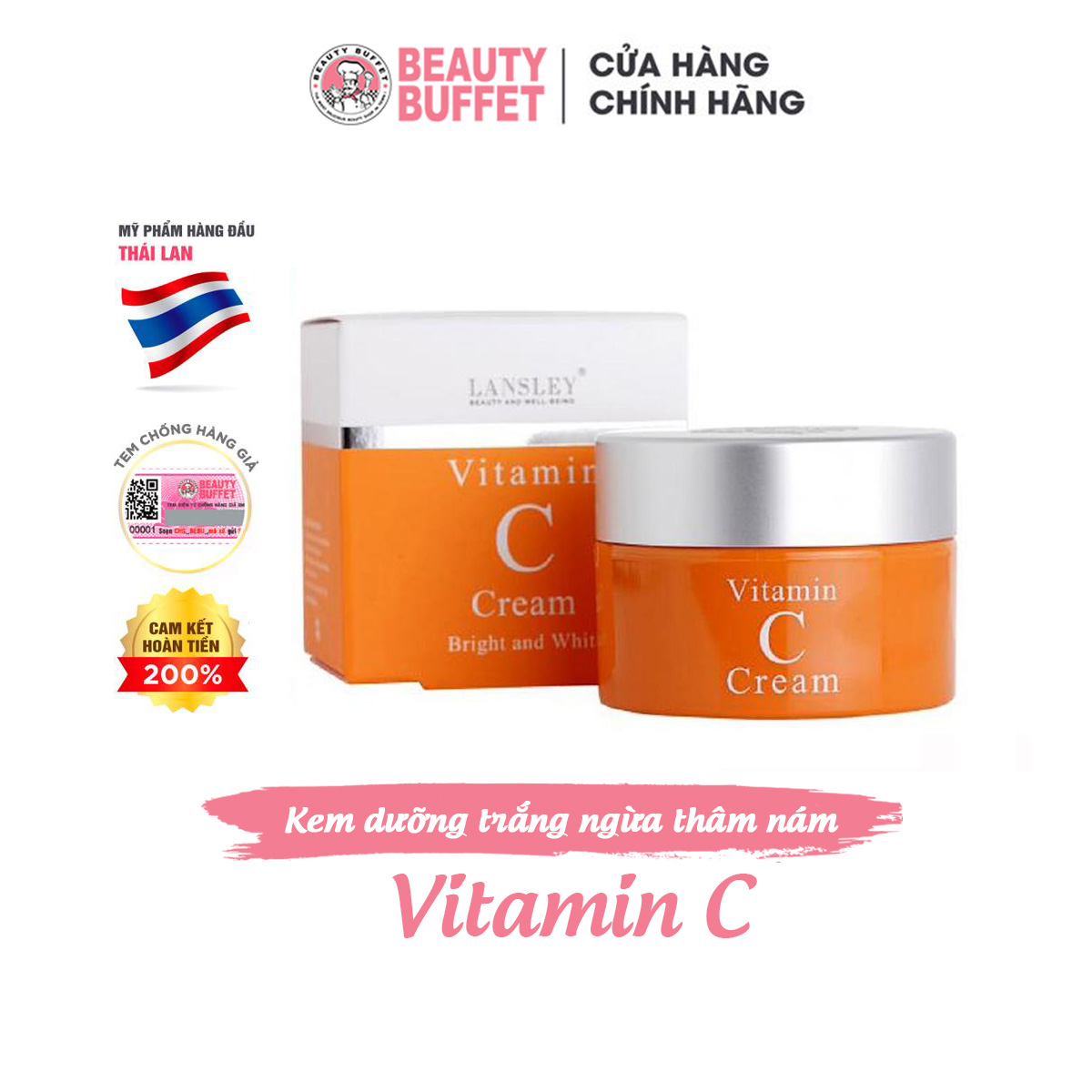 Kem Dưỡng Da Beauty Buffet Lansley Vitamin C Radiance Cream (30ml)