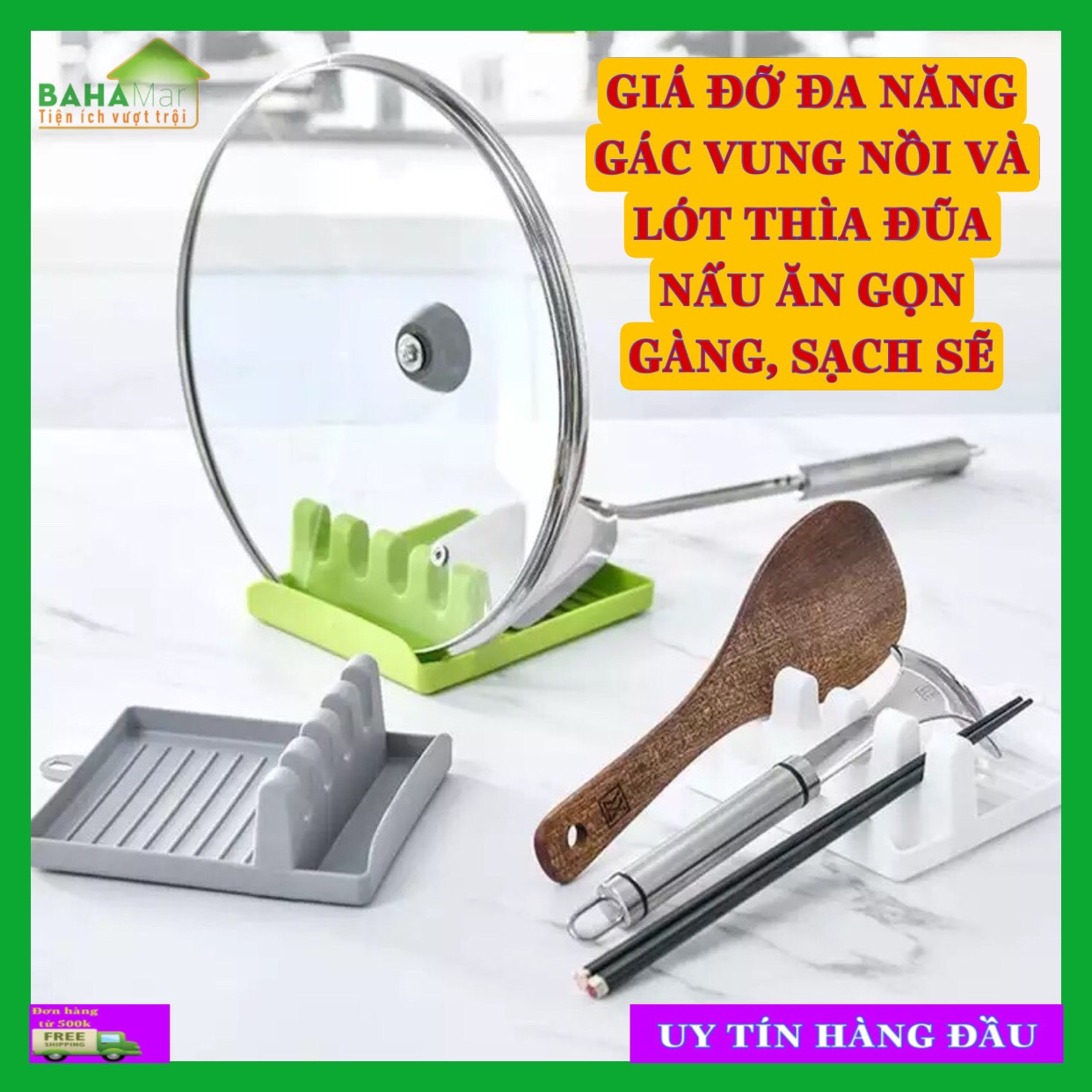 GIÁ ĐỠ ĐA NĂNG GÁC VUNG NỒI VÀ LÓT THÌA ĐŨA NẤU ĂN GỌN GÀNG, SẠCH SẼ có kích thước để phù hợp để các loại vung nồi, đũa thìa nấu nướng. Giữ cho mặt bếp sạch sẽ và đồ dùng ngay tầm tay trong khi nấu ăn