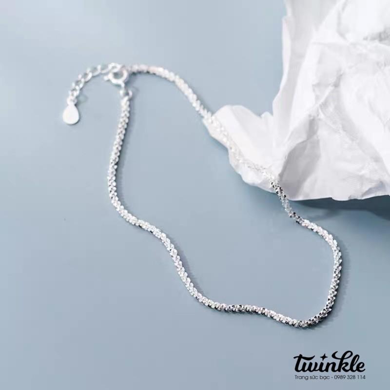 Lắc chân bạc 925 CAO CẤP dạng xù lấp lánh bắt sáng đơn giản dễ phối dành cho nữ - Twinkle Silver
