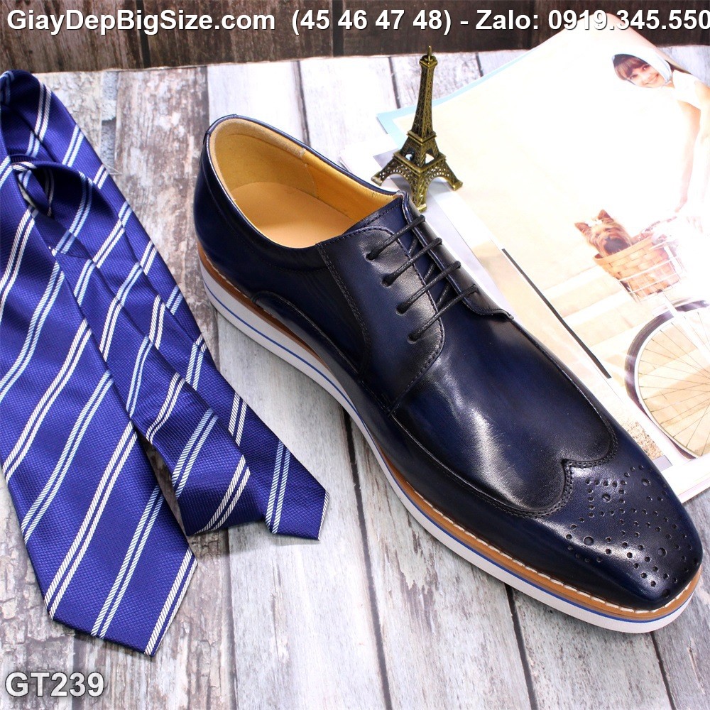 Giày da đóng thủ công, giày tây đế phẳng cỡ lớn 45 46 47 48 cho nam chân to. Big size handmade shoes for wide feet