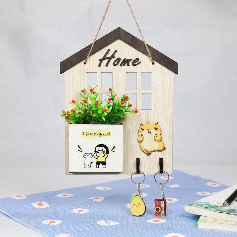 Bảng gỗ decor có móc treo chìa khoá nhiều mẫu mã giao hàng ngẫu nhiên