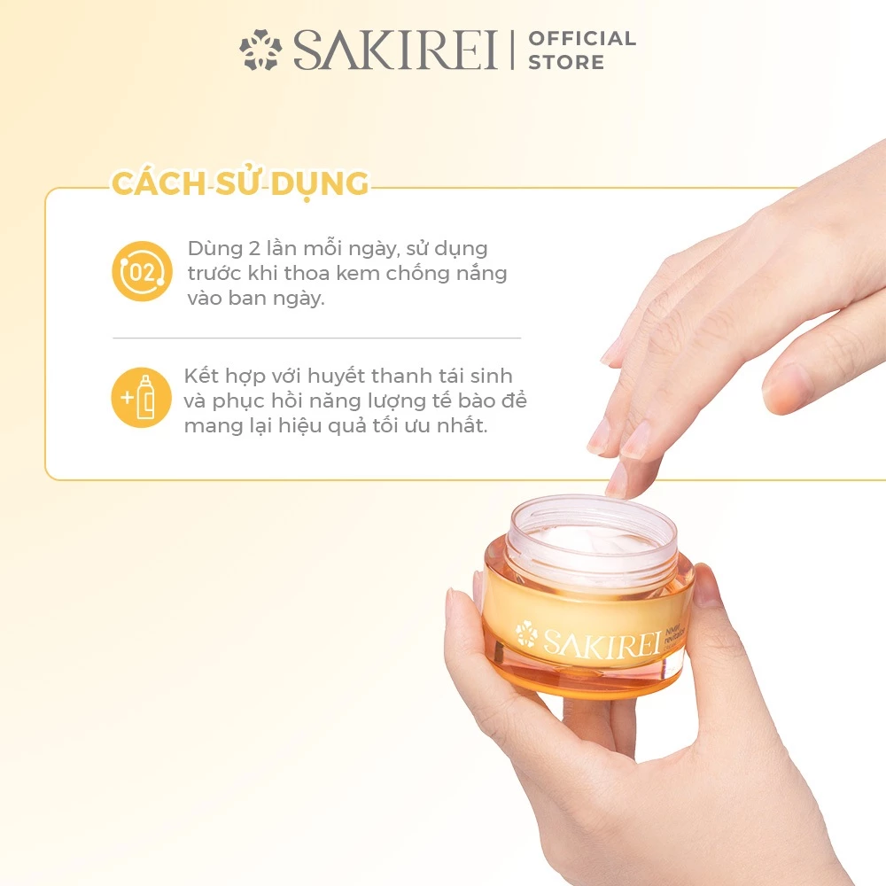 Combo 2 Kem dưỡng ẩm làm sáng mịn và phục hồi da Sakirei NMN Revitalize Cream 50g