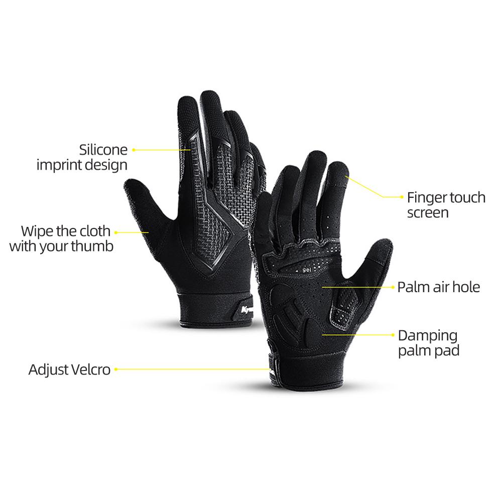 Mùa Đông Chống Gió Đi Xe Đạp Ngón Tay Dài Màn Hình Cảm Ứng Đi Xe Đạp MTB Găng Tay Nhiệt Ấm Xe Máy Chống Thấm Nước Size: XL