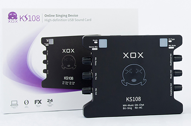 Soundcard thu âm chuyên nghiệp XOX KS108 - Hỗ trợ driver điều chỉnh trên máy tính windows, mac - Bản nâng cấp quốc tế của XOX K10 - Hỗ trợ thu âm, livestream, karaoke online chuyên nghiệp - Hàng nhập khẩu