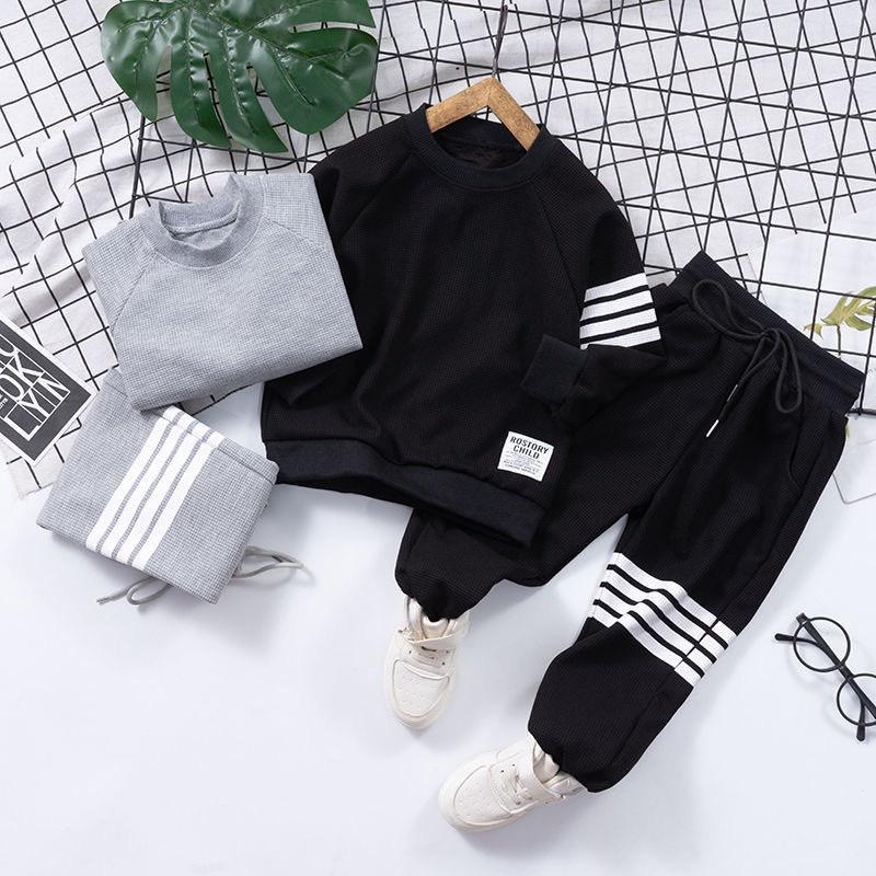 Bộ thu đông bé trai kẻ ba vạch, bé gái sumo kids set đồ bộ dài tay cho bé cotton tổ ong mềm mịn cho bé từ 7-28kg