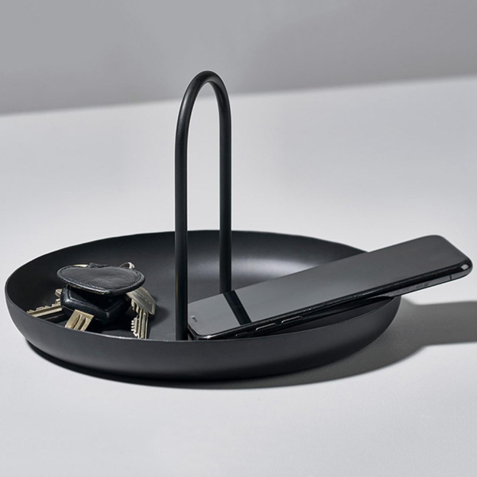 Jewelry Tray Nordic Style Food Snack Cake Tray Plate with Handle Decor Black