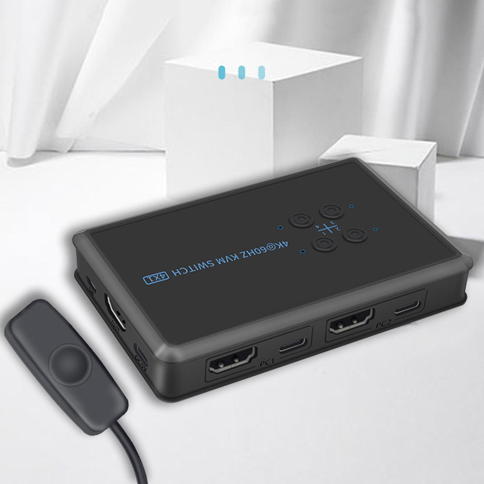 4K KVM Switch 4 Port for 4 PC Sharing 1 Set Mouse keyboards