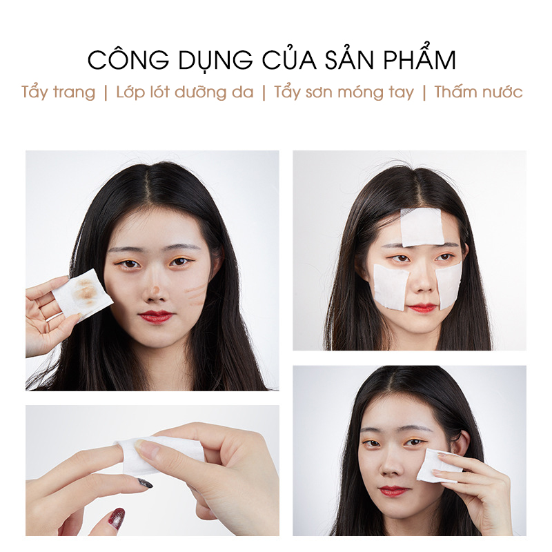 Bông Tẩy Trang M'AYCREATE Ba Lớp COTTON Mềm Mịn Dai 230 miếng P03N