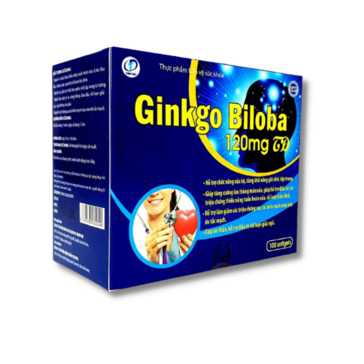 GINKGO BILOBA - Viên uống hỗ trợ chức năng não bộ, Giúp tăng cường lưu thông máu não, Giúp an thần, hỗ trợ điều trị rối loạn giấc ngủ