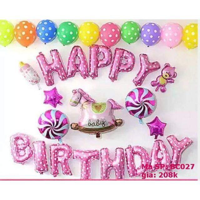 Set bóng trang trí sinh nhật ngựa gỗ