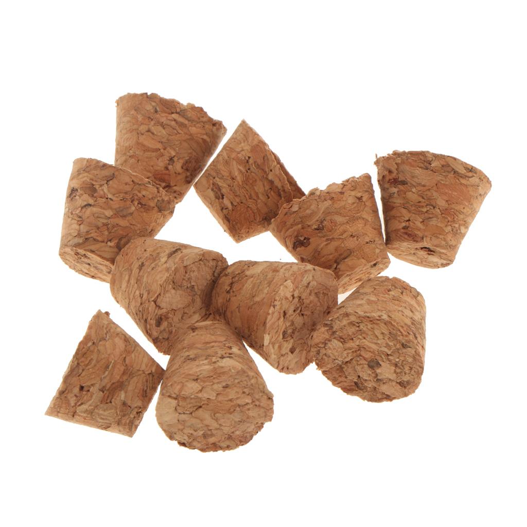 10pcs Tapered Unused Taper Natural Corks Stopper for 7-18mm Bottle DIY Craft