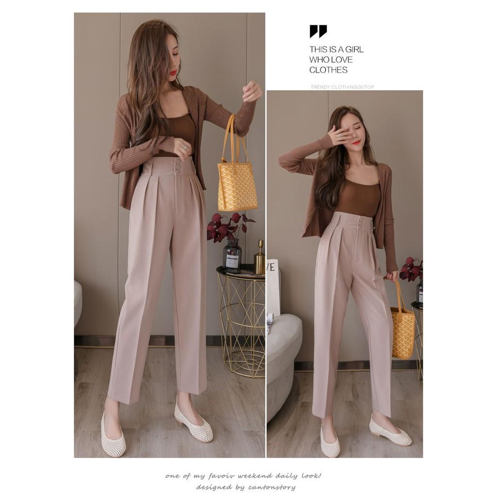 Quần baggy cạp bản to 3 khuy công sở sang trọng QBG01 RumHana