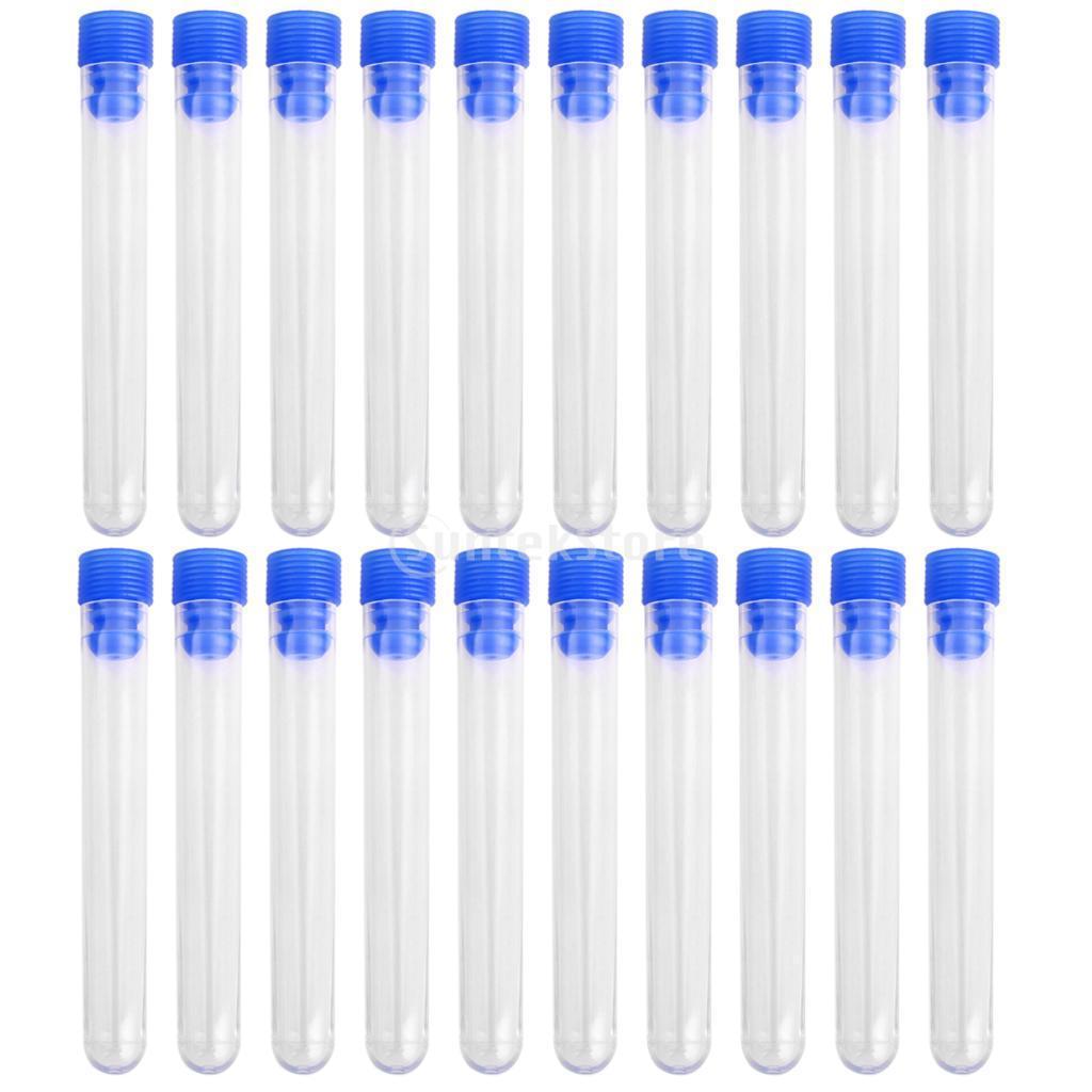 40 Tube - 16x100mm Clear Plastic Test Tube Set with Cap