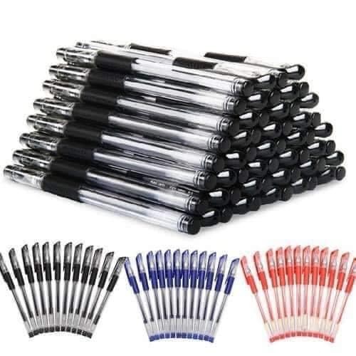 Set 5 bút bi nước văn phòng 0,5mm mực đều nét chữ đẹp đủ màu đen, xanh