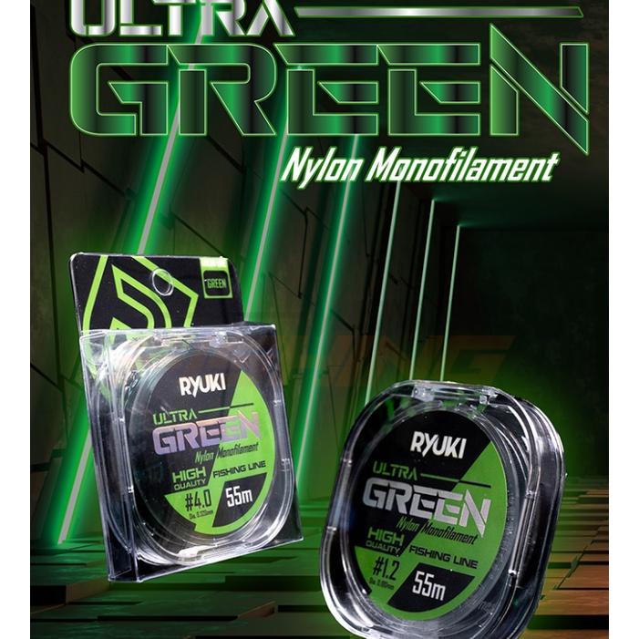 Dây Câu RYUKI Ultra Green 55m, cước trục câu cá