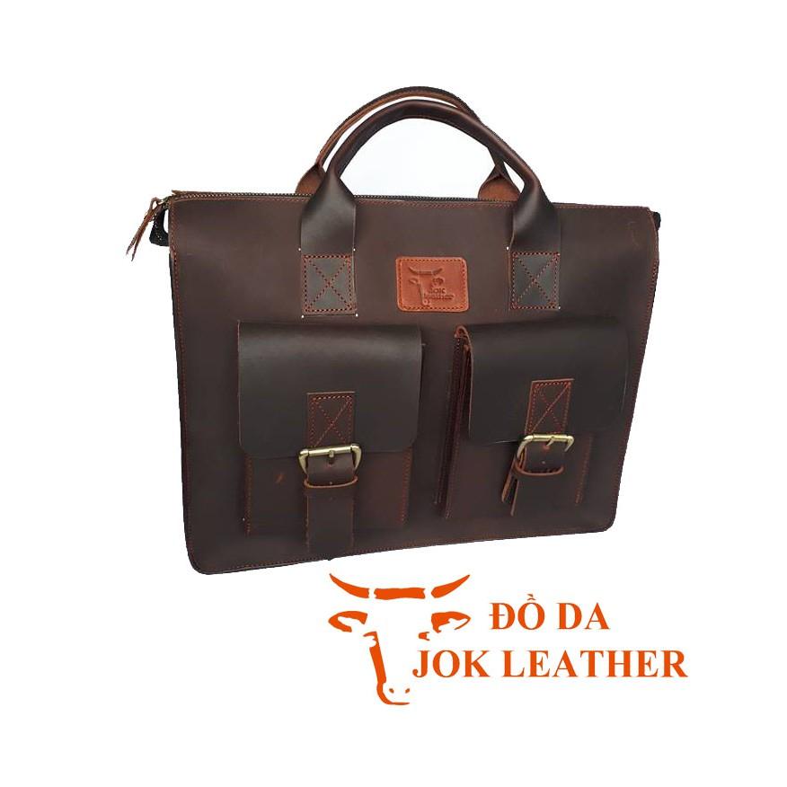 Cặp Da Nam Văn Phòng Da Bò Thật jok leather