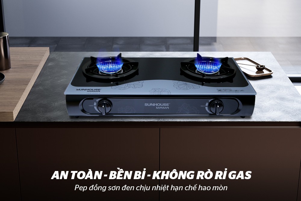 Bếp Gas Dương Đôi Mặt Kính Sunhouse Mama MMB0782L - Hàng Chính Hãng