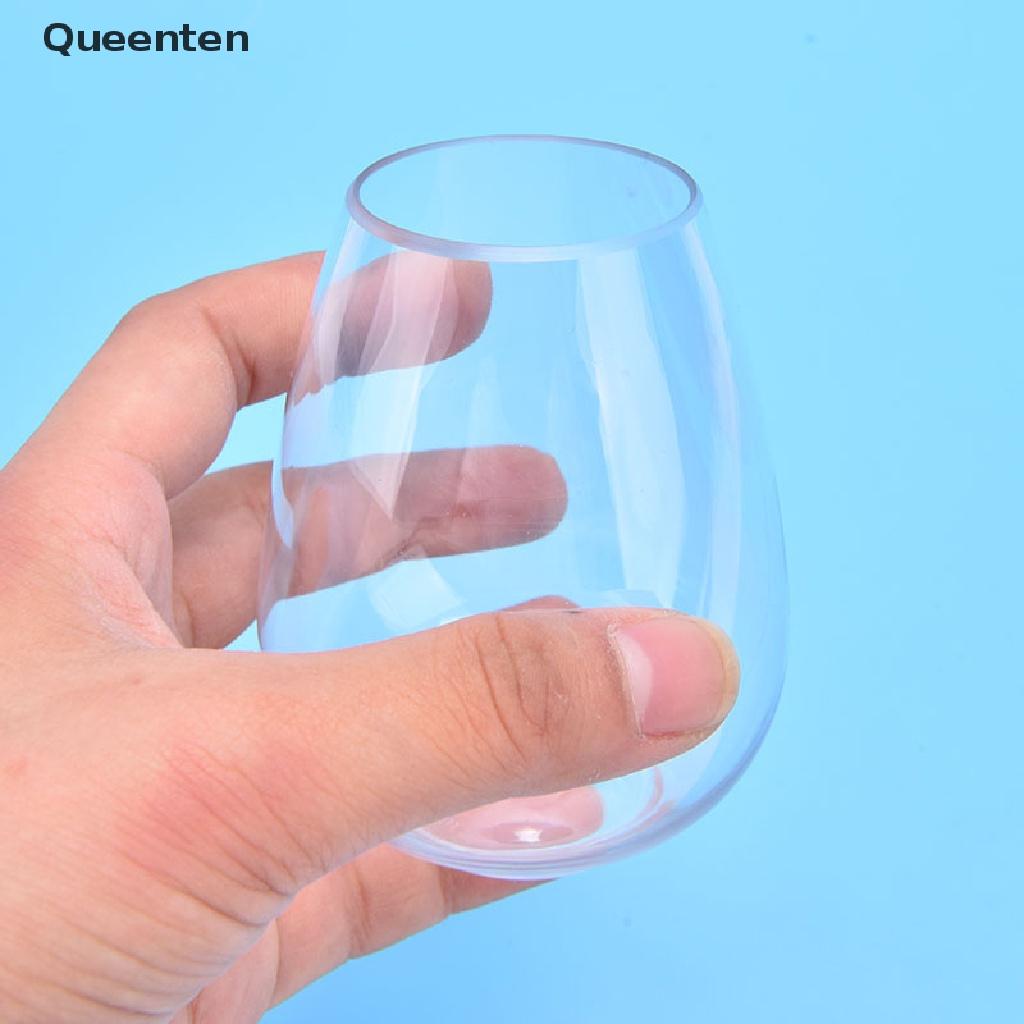 Queenten 4pc/Set Shatterproof Wine Glass Unbreakable PET Red Wine Tumbler Glasses Cups QT