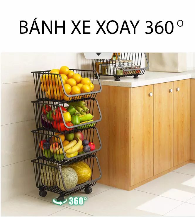 Giỏ đựng hoa quả - Giỏ chứa đồ nhà bếp đa năng KN 499 [Giỏ 1 tầng]