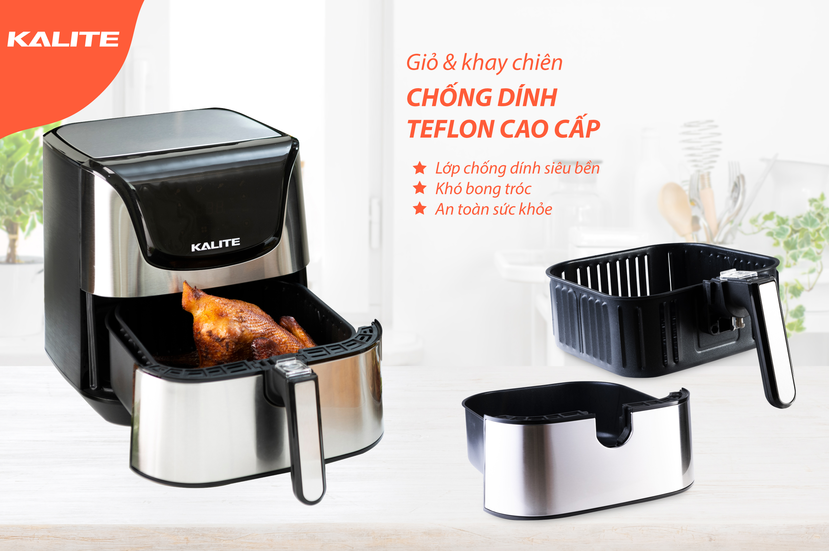 NỒI CHIÊN KHÔNG DẦU KALITE Q6 - HÀNG CHÍNH HÃNG