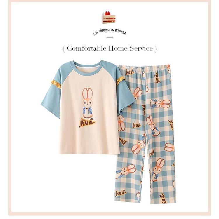 Đồ bộ nữ mặc nhà thời trang mới nhất - Chất liệu Cotton cao cấp - ( Quần Dài Tay Ngắn - TNQD - 06