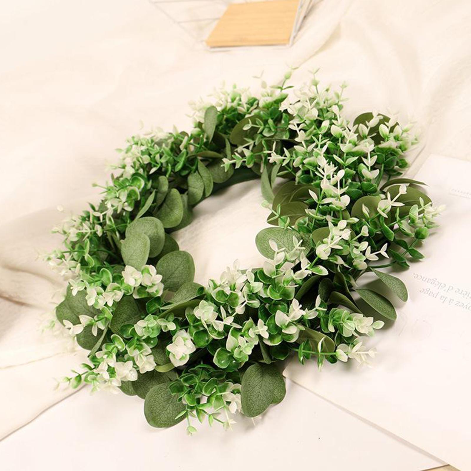 Artificial Plants Wreath Green Leaves Wreath Front Door Style 1