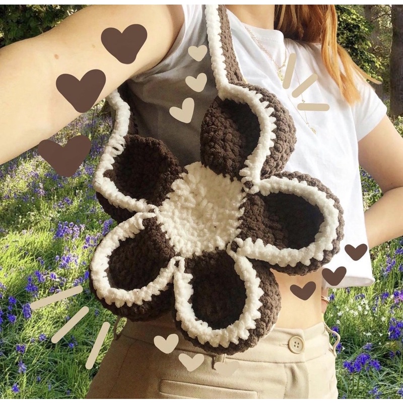 Crochet bloom bag - Túi len hình bông hoa cúc - Hàng có sẵn