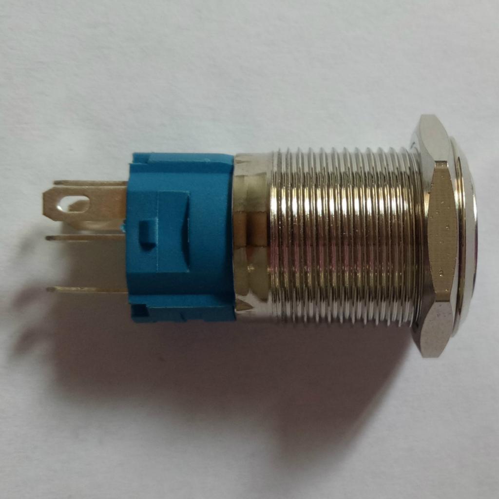 3-6V LED 16mm Momentary Push Button Switch IP65 with Wire Connector Yellow
