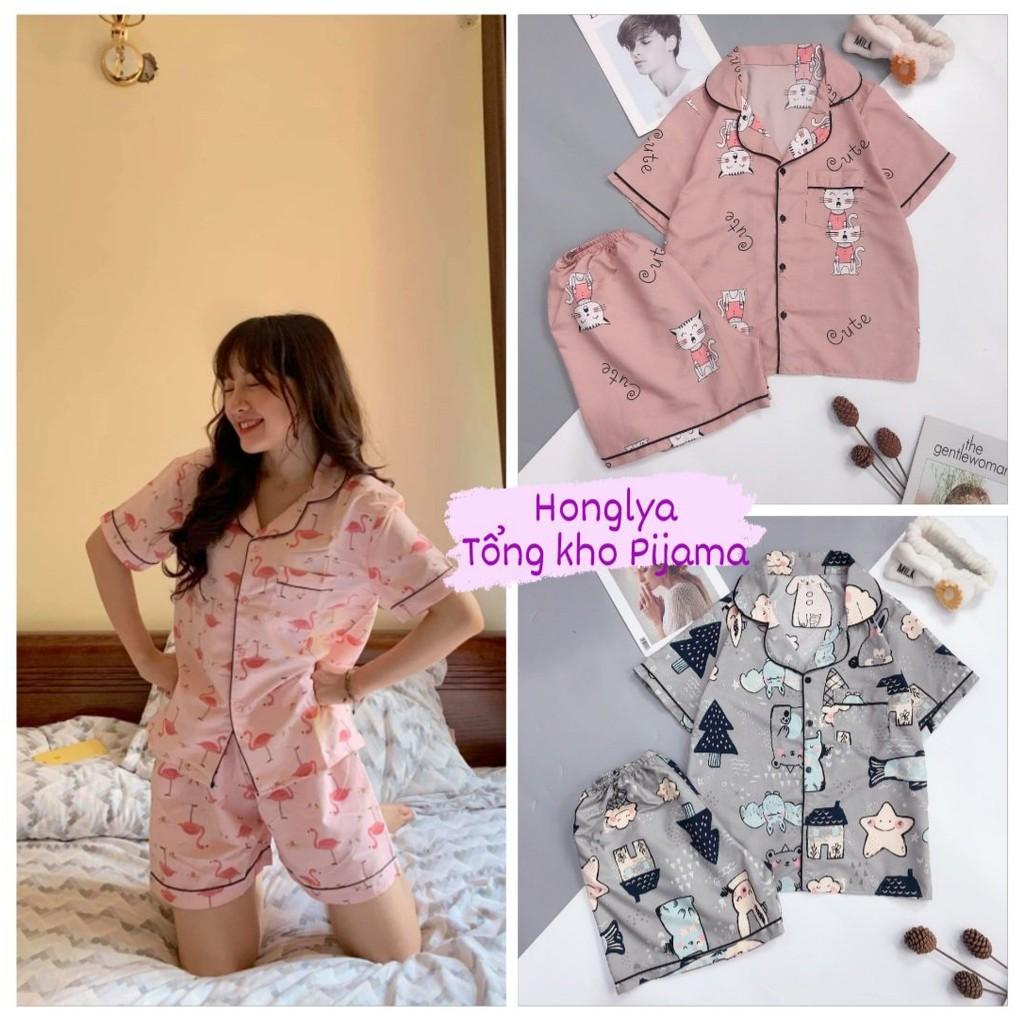 Mẫu mới về Bộ ngủ quần cộc áo cộc pijama kate thái cực hot hit bộ pyjama bộ pizama