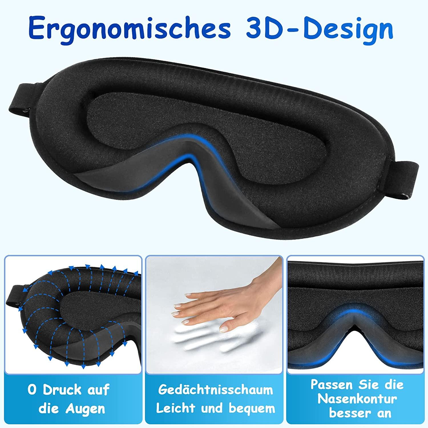 Mặt nạ ngủ cho nam giới, mặt nạ lụa 3D, mềm và thoải mái, mặt nạ ngủ đen cho giấc ngủ ngắn, du lịch, làm việc theo ca