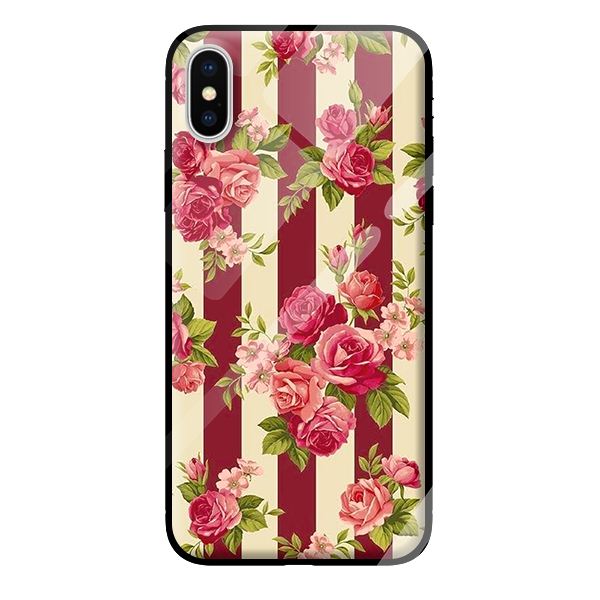 Ốp kính cường lực cho iPhone XS mẫu HOA HỒNG XANH 7 - Hàng chính hãng